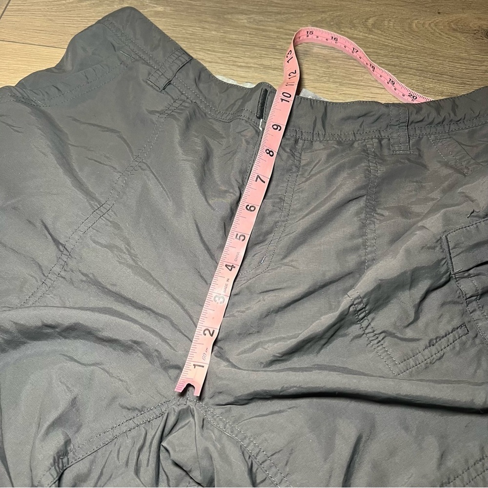 REI Gray Convertible Pants Shorts Womens Sz 14 Petite Elastic Waist Zip Fly - Picture 8 of 14
